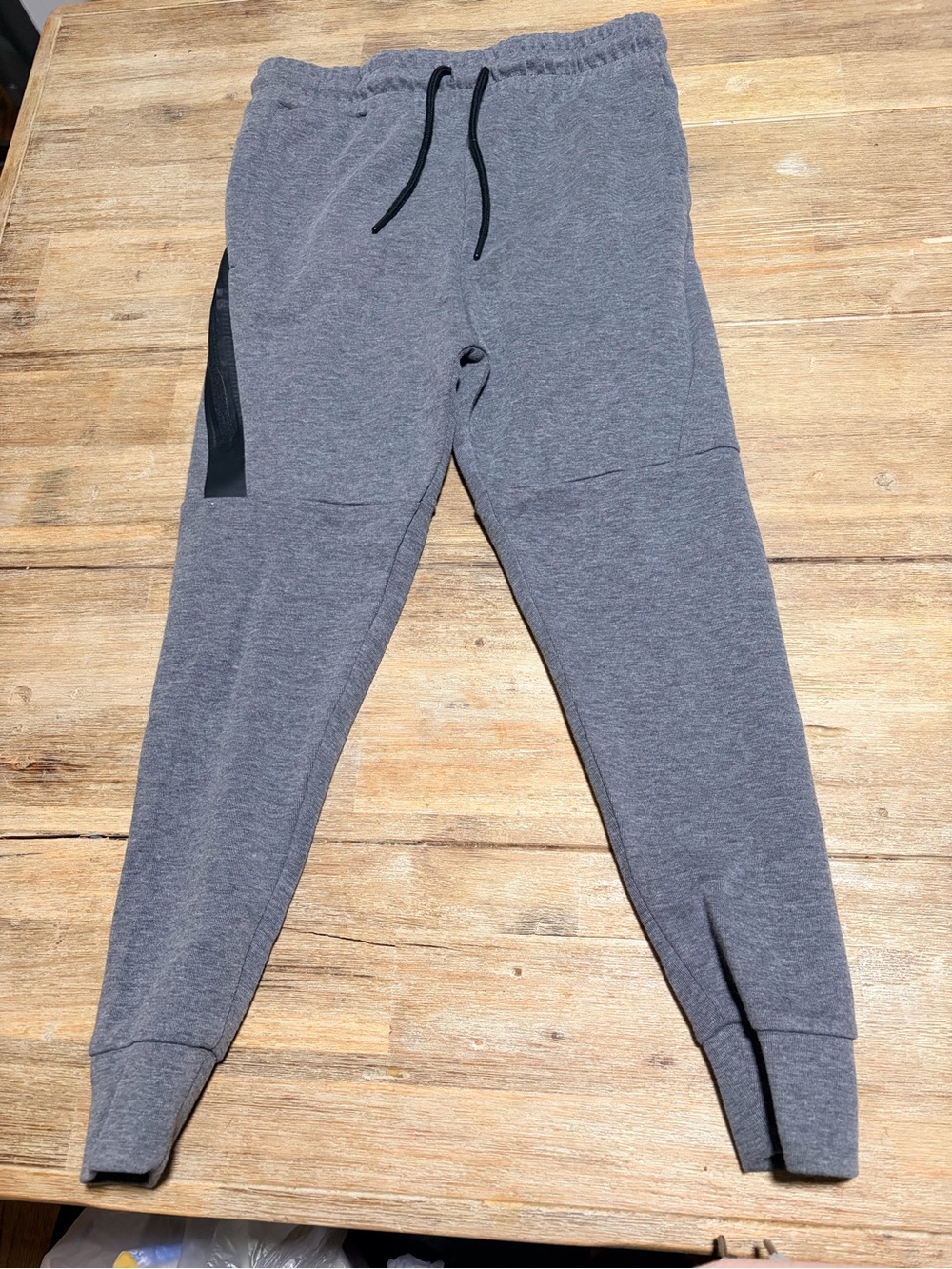 Gray Jogger Sweatpants with Black Drawstring